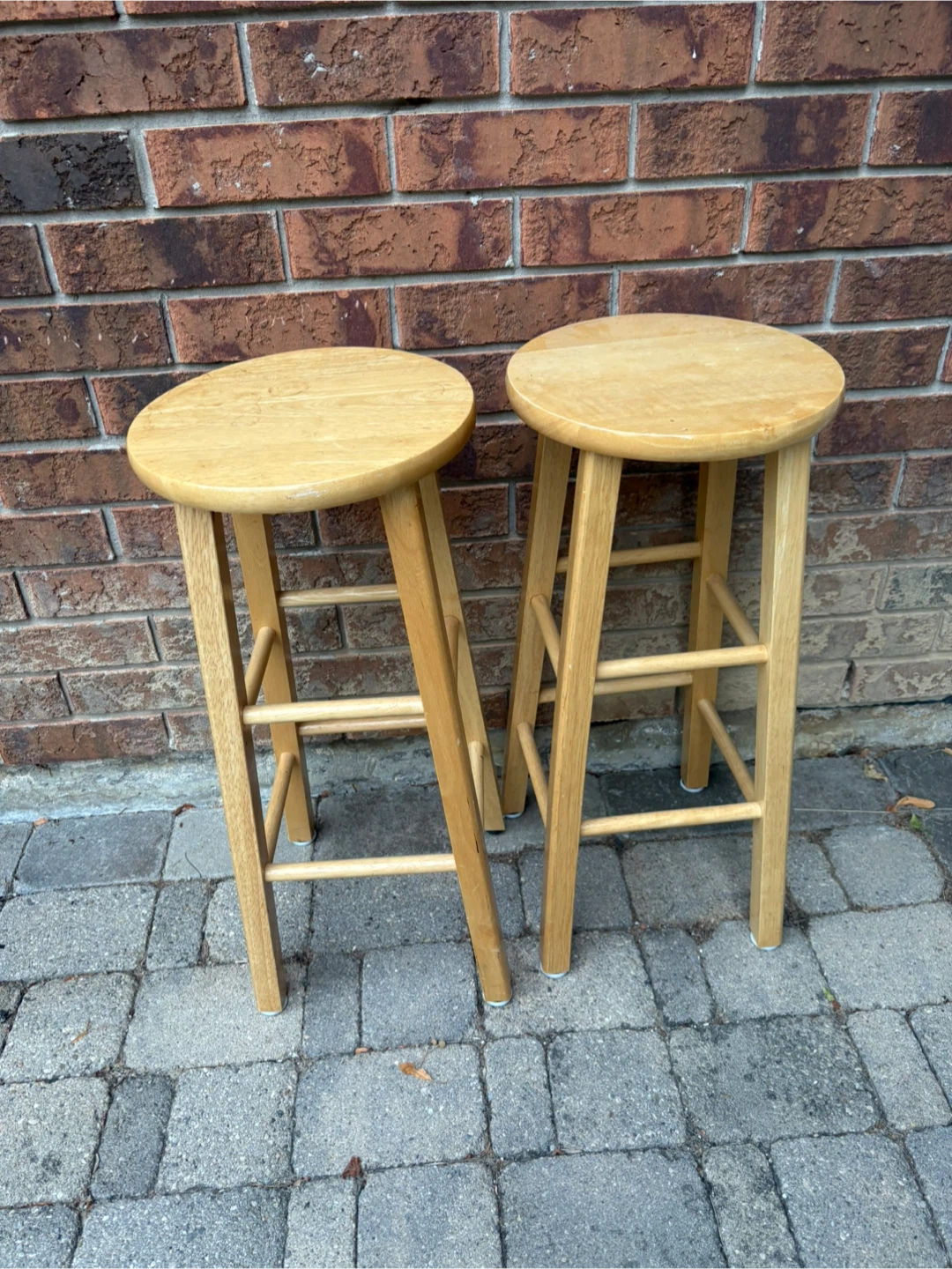 Wooden Bar Stools - Set of 2