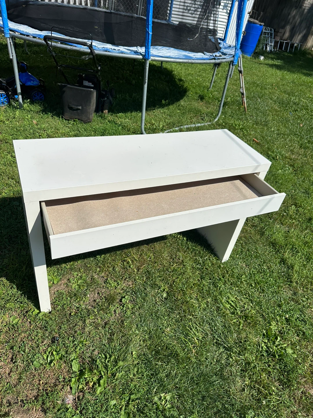 White Desk with Drawer (48x16x32) - photo 2