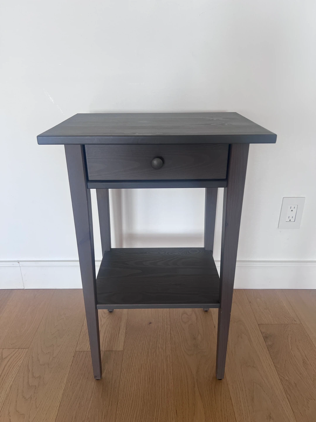 Dark Wood Nightstand with Drawer