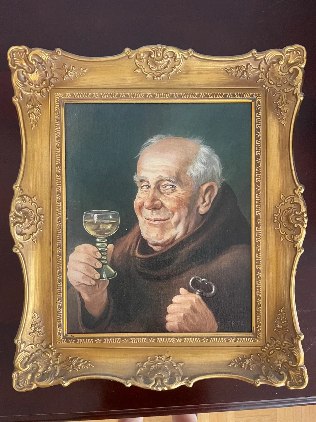 Gold Framed Painting of Monk thumbnail