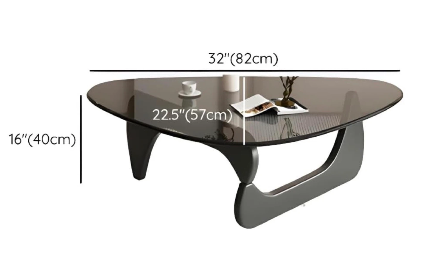 Coffee Table - Black Base, Smoked Glass Top - photo 5