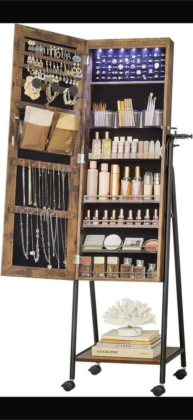 SONGMICS LED Cabinet Standing