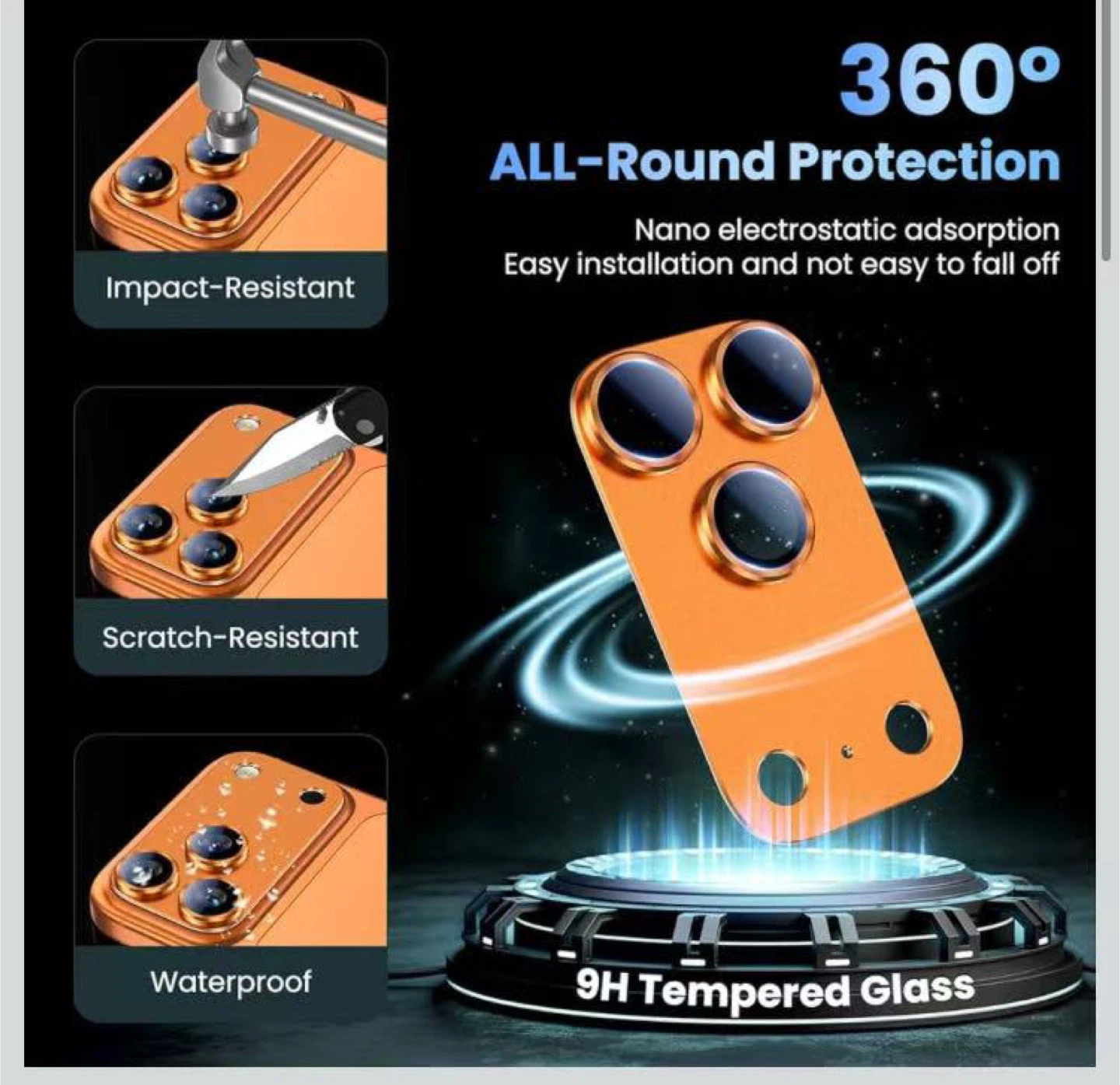 iPhone 17 pro Camera Lens Protector - Orange - photo 2