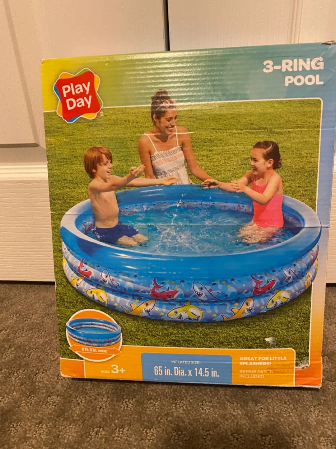 New in Box Play Day 3-Ring Pool - 65 in Diameter image indicator(2)