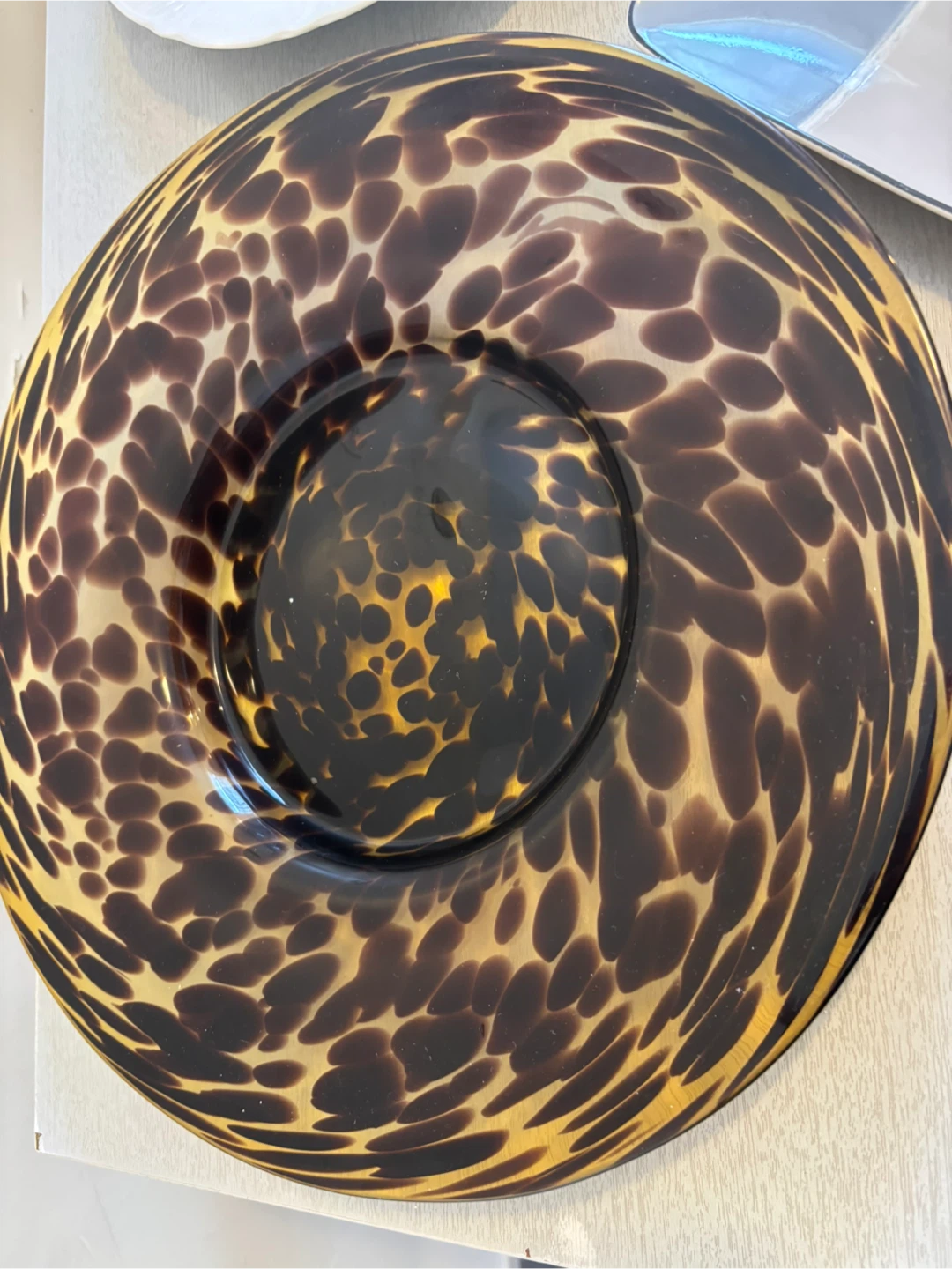 Decorative Glass Bowl - Brown & Tan
