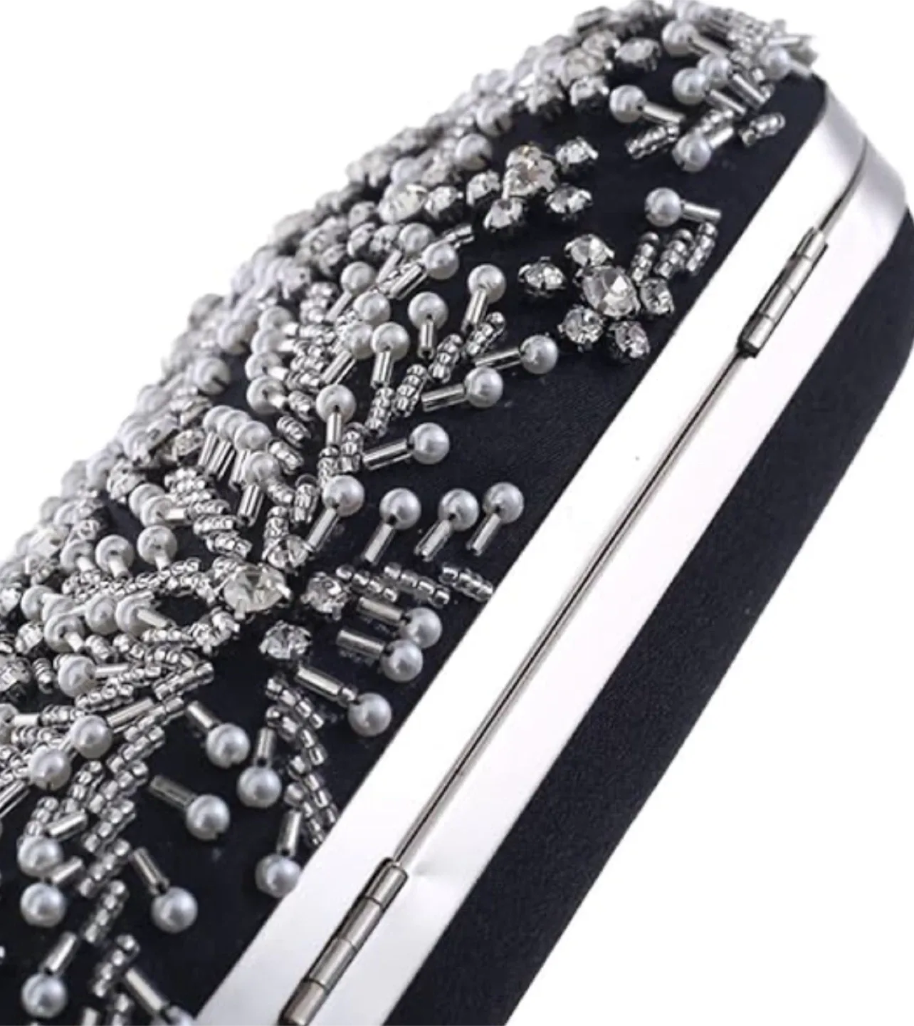 New Black Beaded Evening Clutch Bag image indicator(5)
