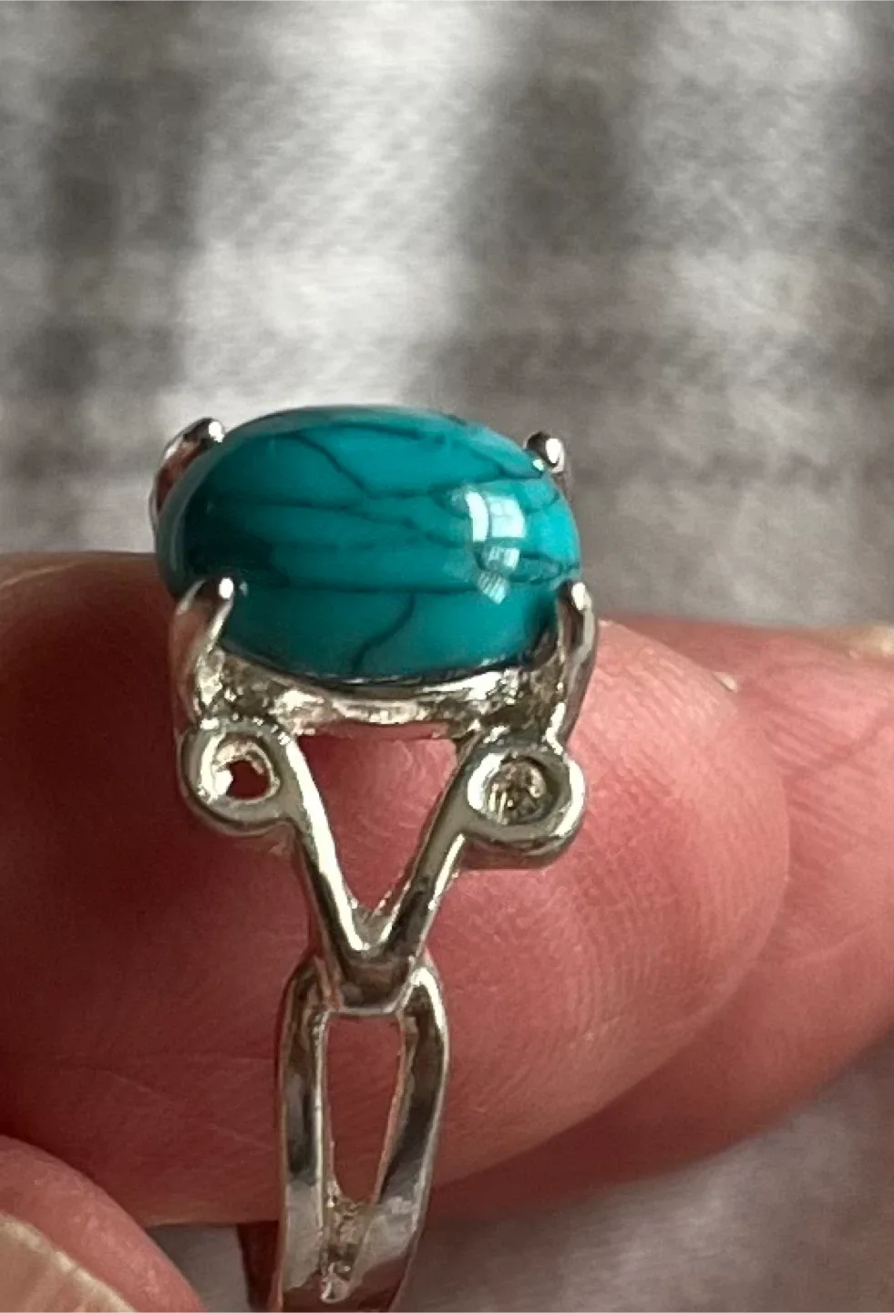 Turquoise Stone Ring - Size 8 thumbnail