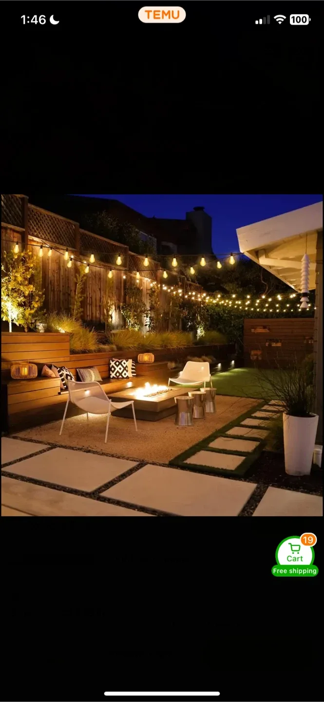 150FT LED Outdoor String Lights, Patio Deck Lights thumbnail