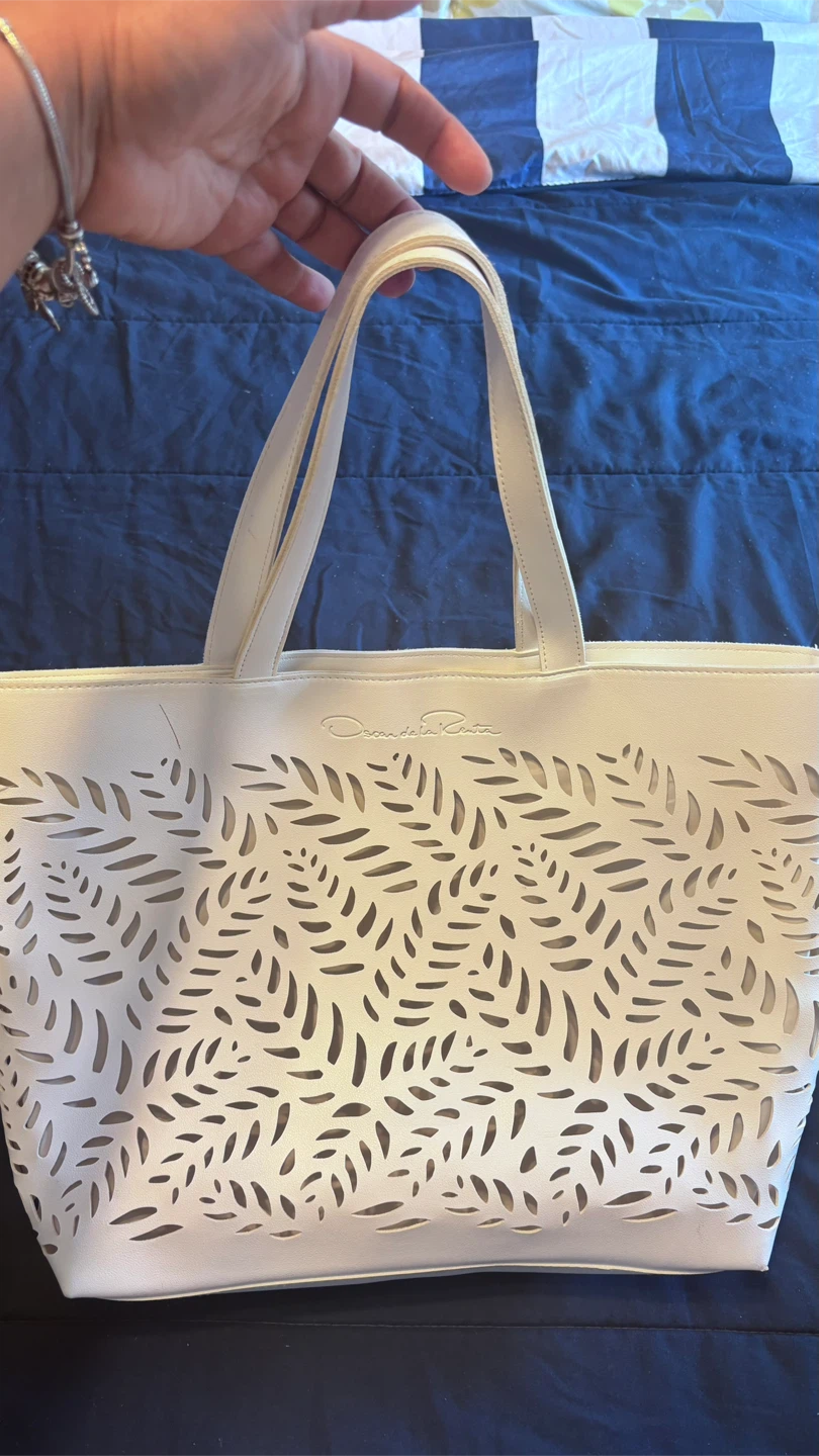 🥕 Oscar de la Renta White Tote Bag - photo 2