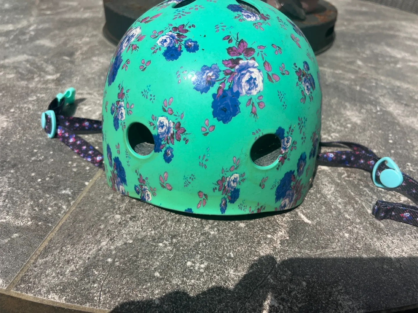 Harper floral teal helmet image indicator(3)