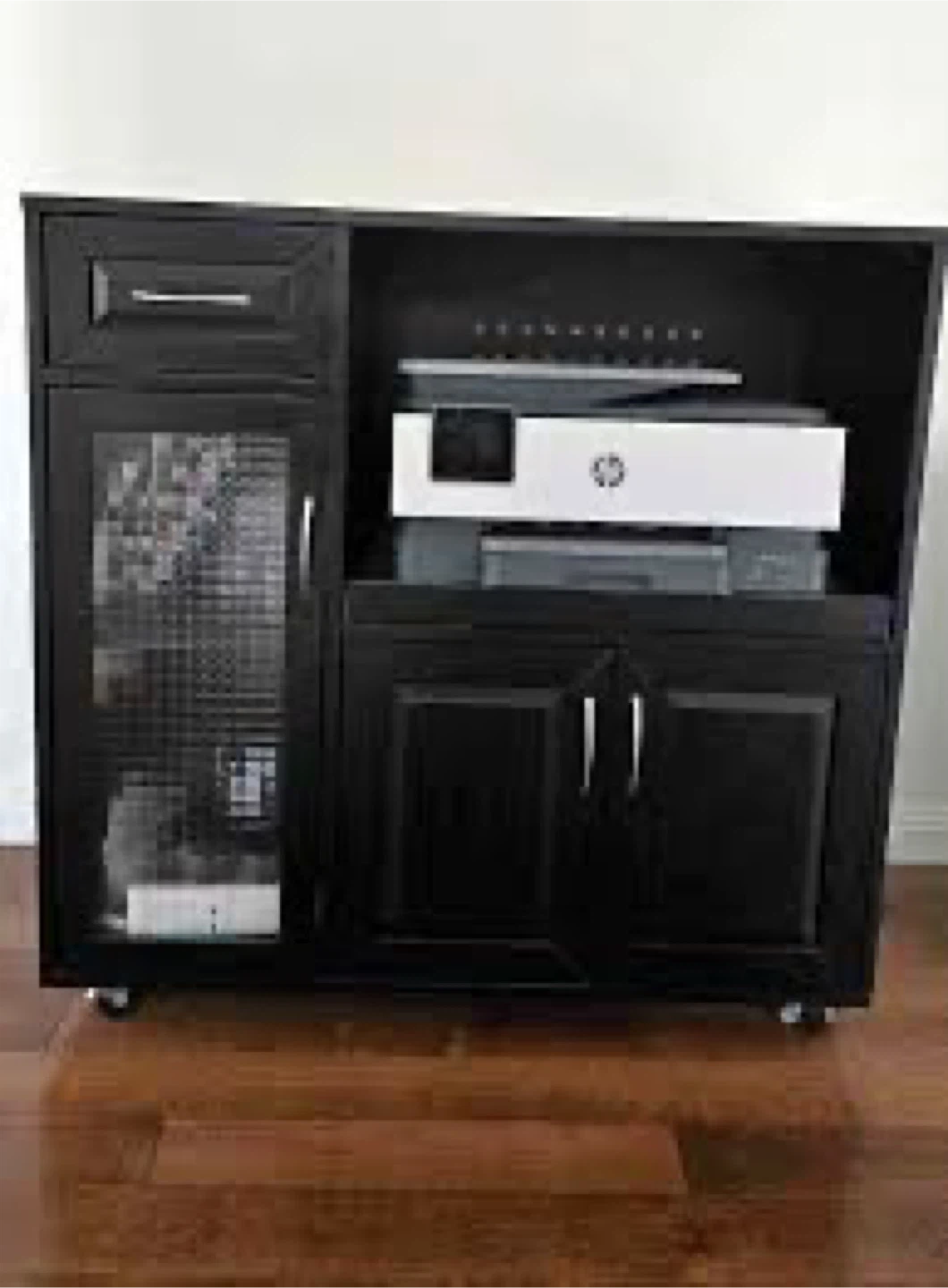 Black Kitchen Island Cart with Storage