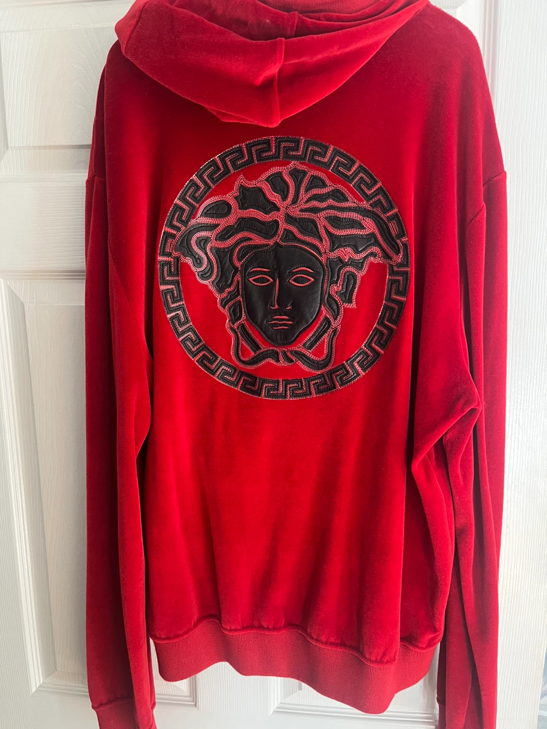 Versace Red Velour Zip-Up Hoodie - 3XL - photo 2