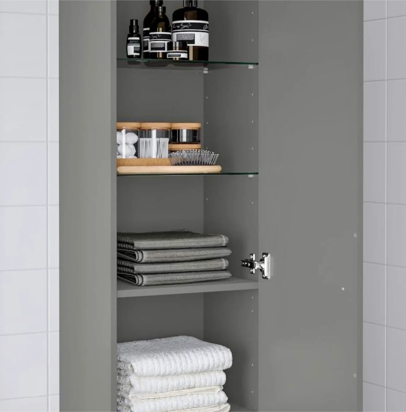 IKEA Bathroom High Cabinet Gray image indicator(2)