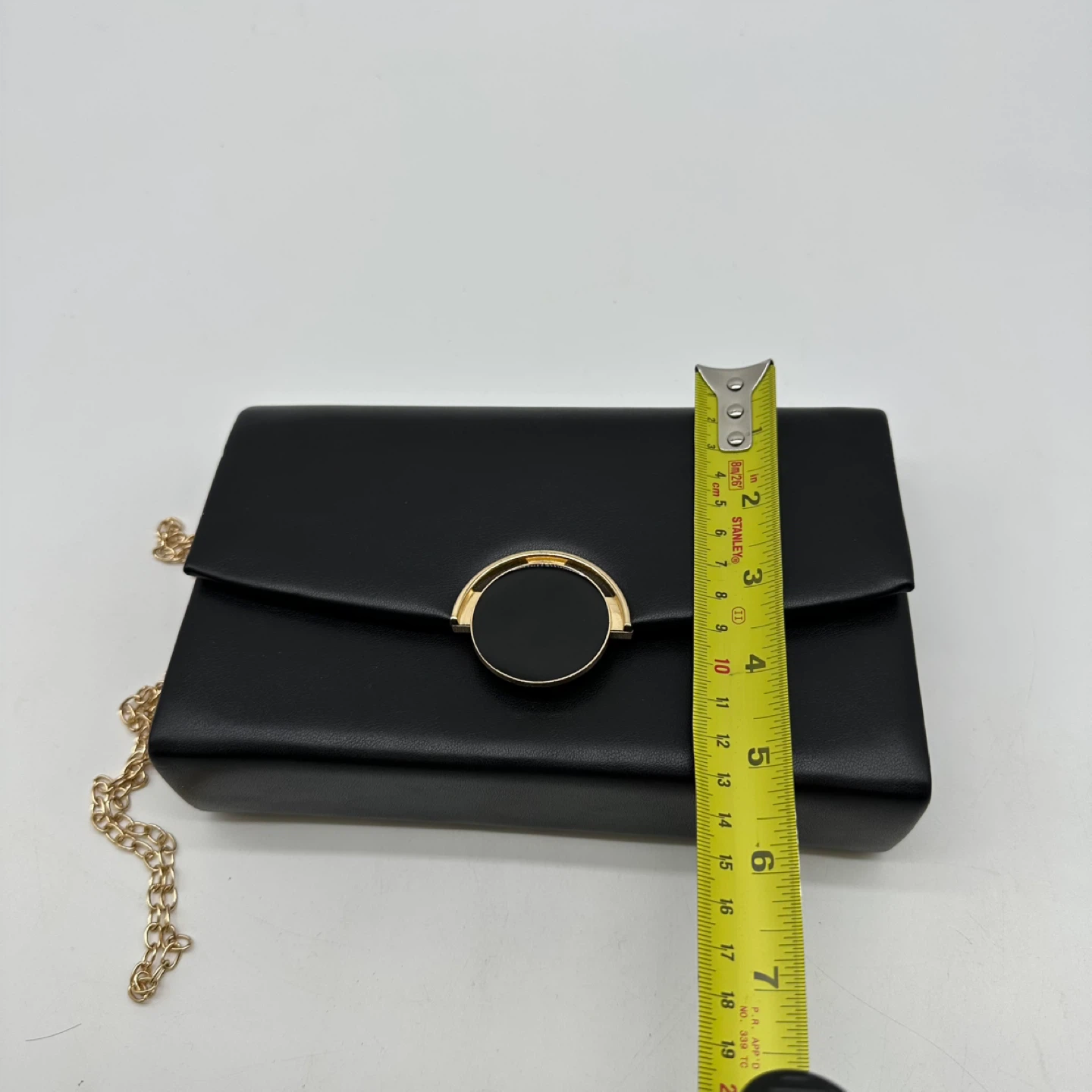 Le Chateau Black Clutch with Gold Chain - photo 5