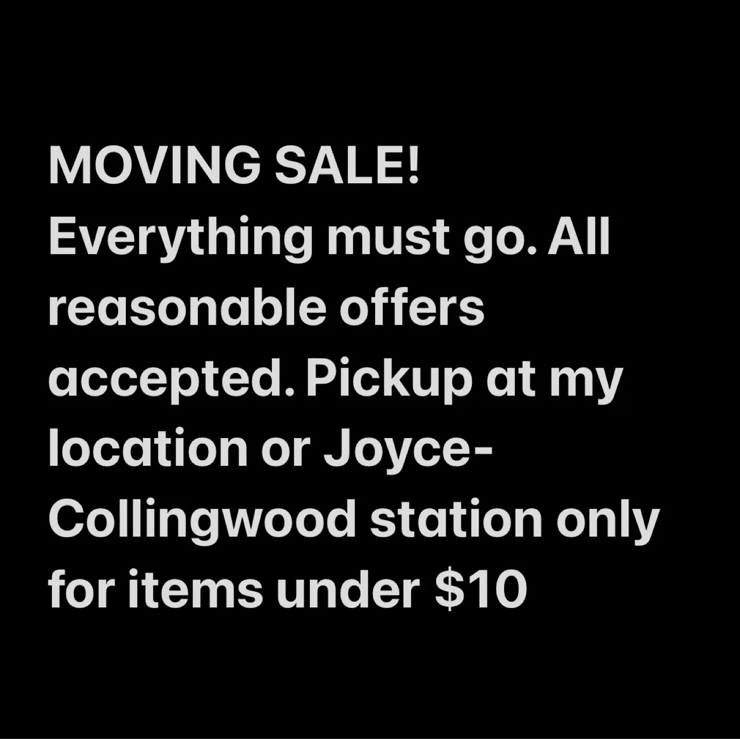 Moving sale thumbnail