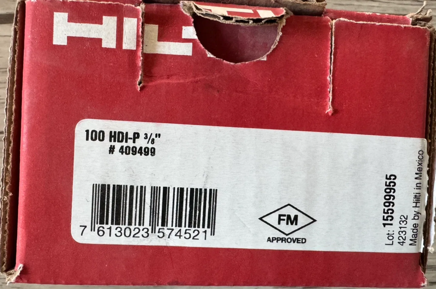 Hilti 100 HDI-P 3/8" Anchors (73 pieces Ieft in Box) image indicator(2)