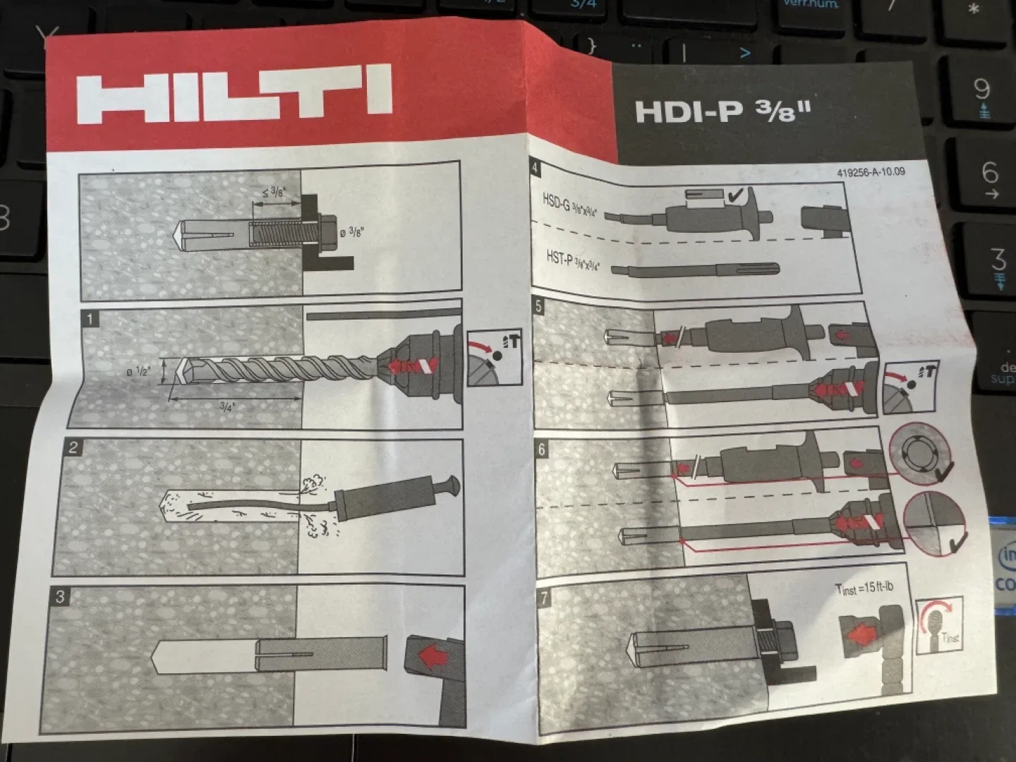 Hilti 100 HDI-P 3/8" Anchors (73 pieces Ieft in Box) image indicator(5)