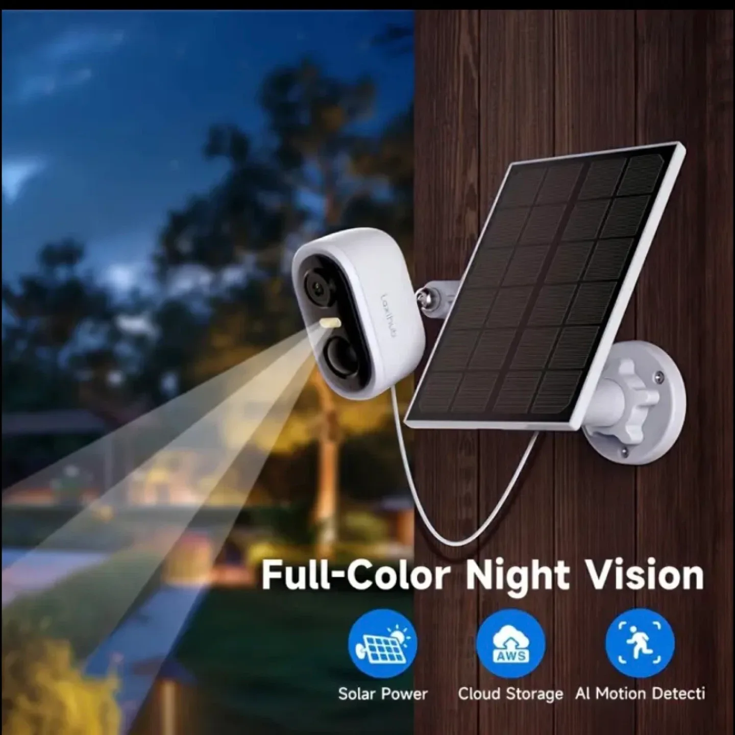 Lexihub Outdoor Wireless Security Camera with Solar Panel thumbnail