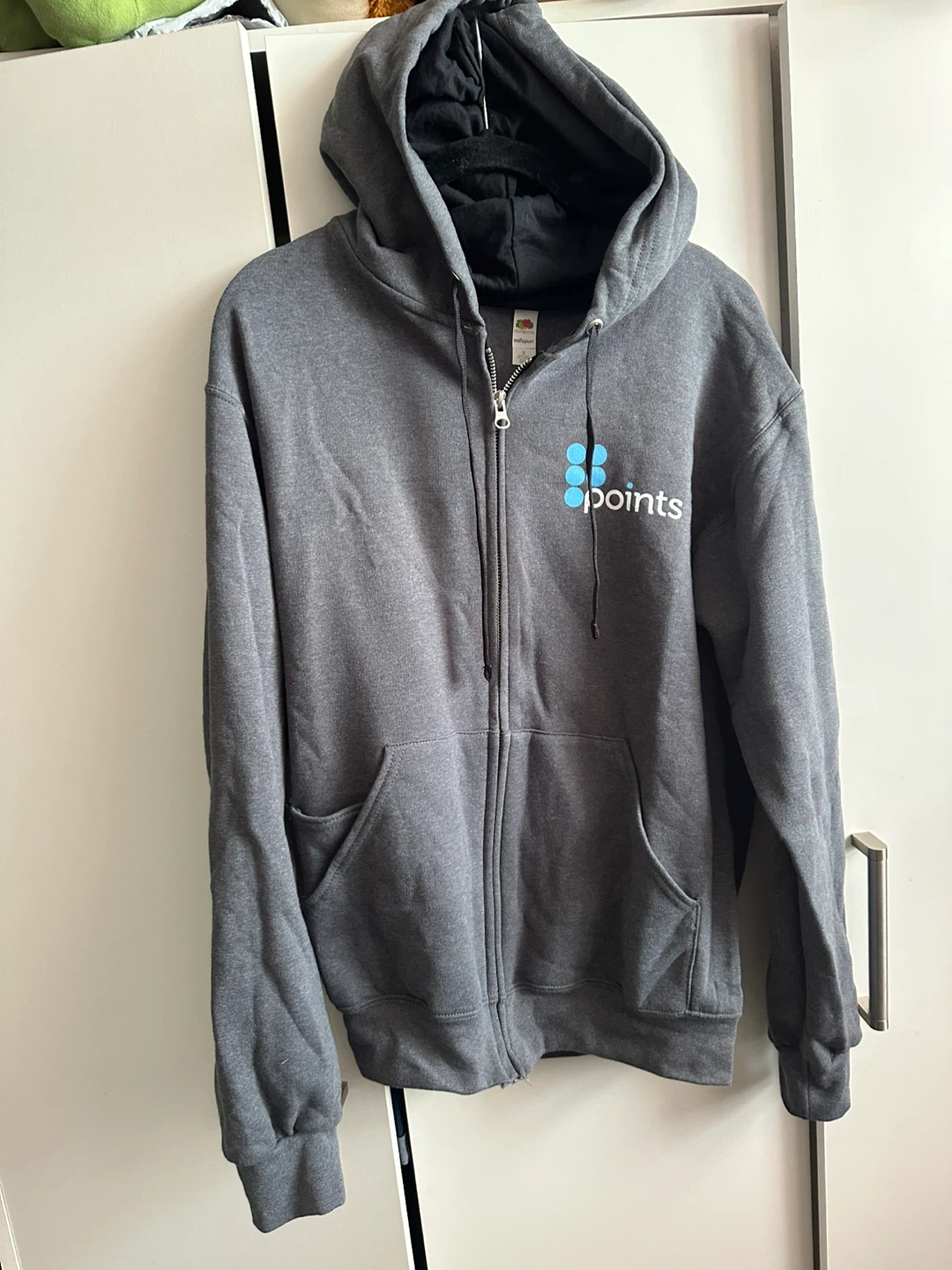 Fruit of the Loom 8points Grey Hoodie - Size S
