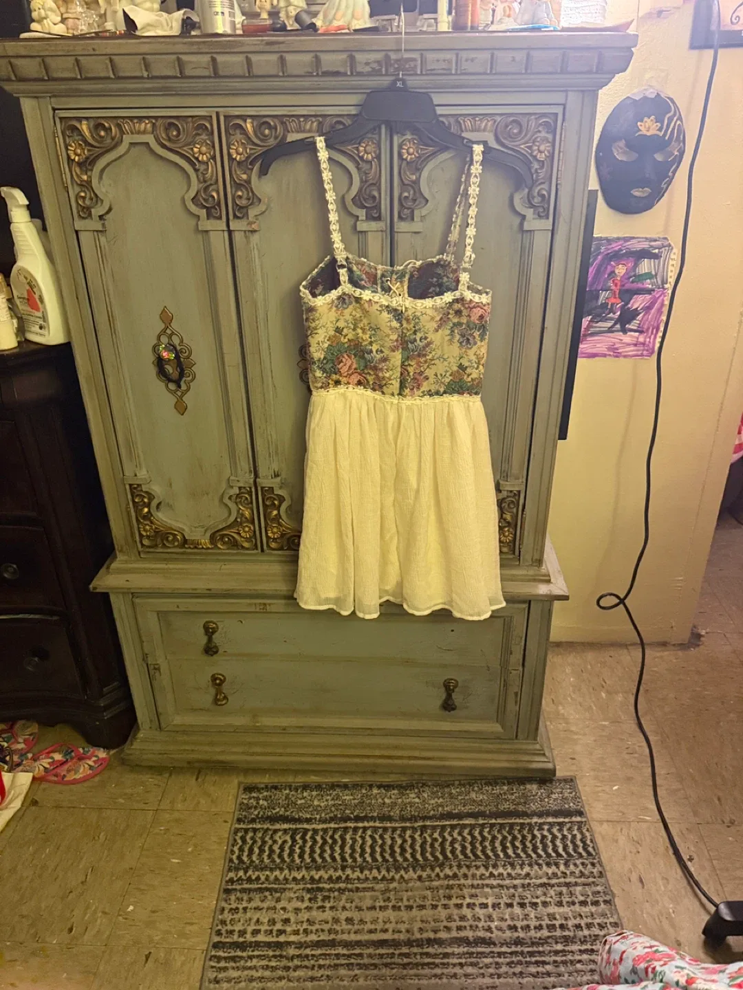 Floral Tapestry Corset Dress