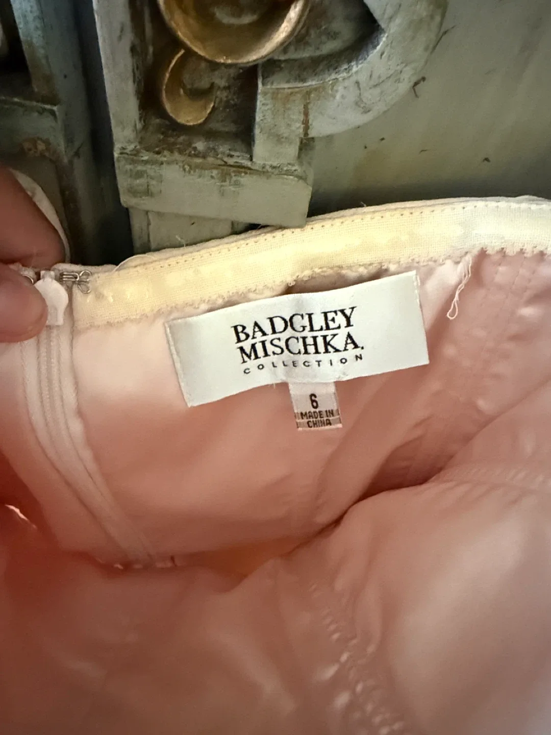 Badgley Mischka Blush Dress Size 6 image indicator(2)