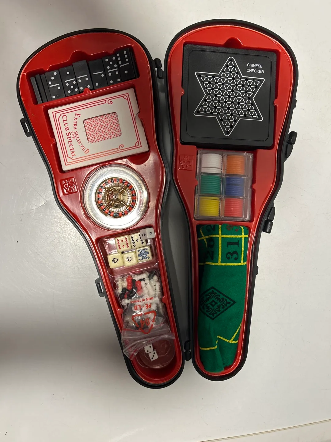 Casino Game Set with Roulette, Chinese Checkers, Dominoes thumbnail