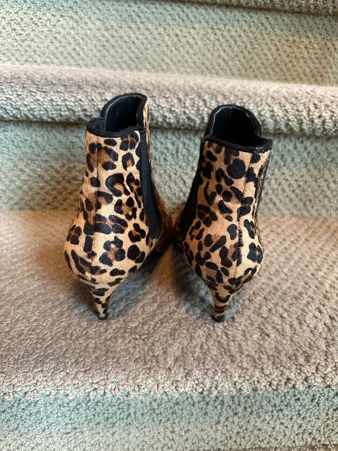 Zara Basic Collection Leopard Print Ankle Boots - Size 38 image indicator(3)