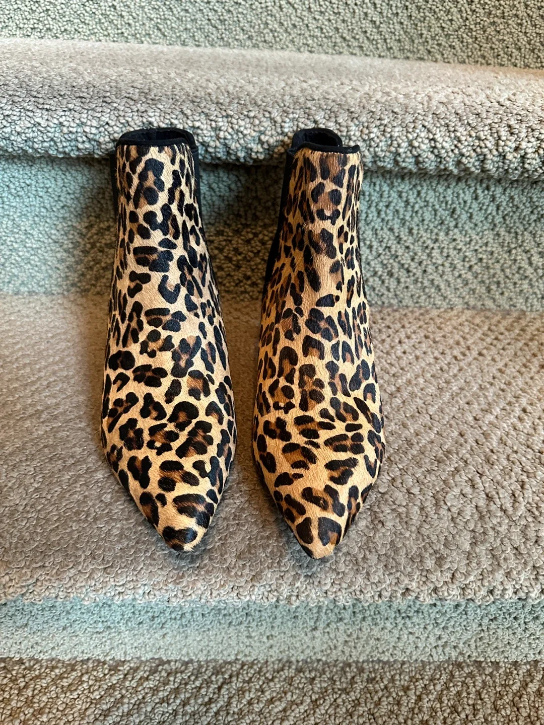 Zara Basic Collection Leopard Print Ankle Boots - Size 38 thumbnail