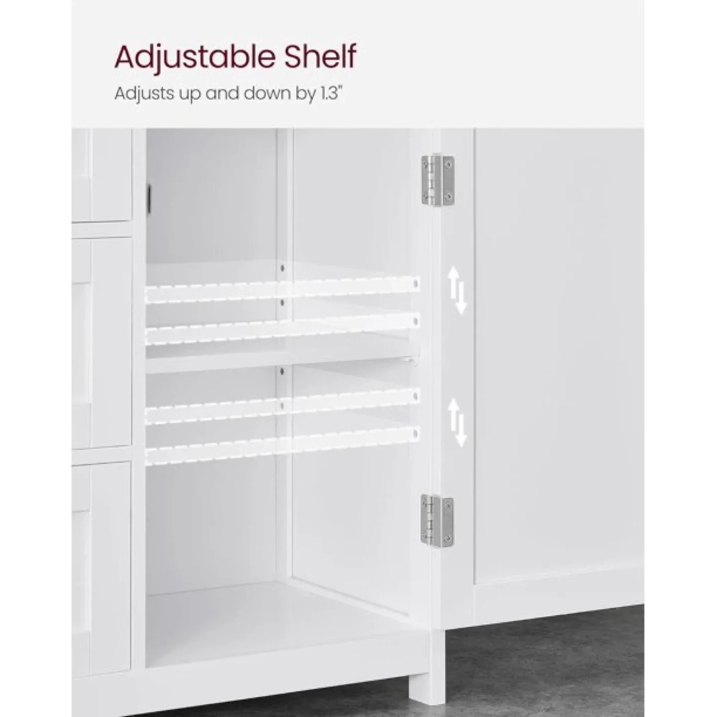 Vasagle White Bathroom Floor Cabinet with Storage UBBC542P31V1 image indicator(6)