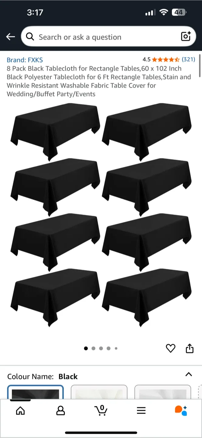 New Black Tablecloths 60 x 102 inch (8 Pack) thumbnail
