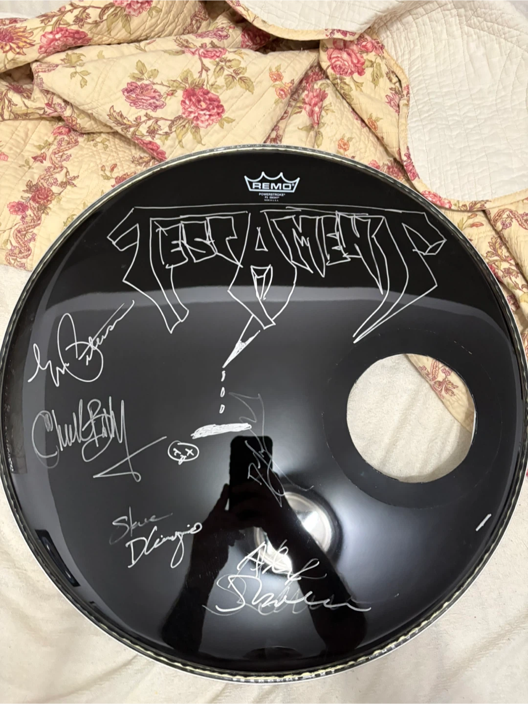 Remo Drumhead Signed by Testament