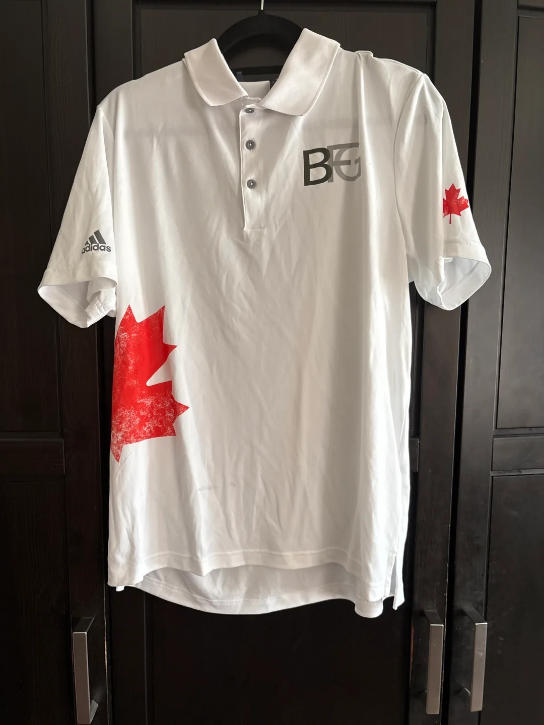 2 Adidas Golf Polo Shirts  - White, Size L and M thumbnail