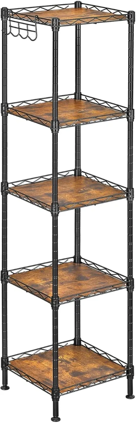 Songmics 5-Tier Bathroom Shelf, 11.8 x 11.8 x 48.6", LGR023B02 image indicator(2)