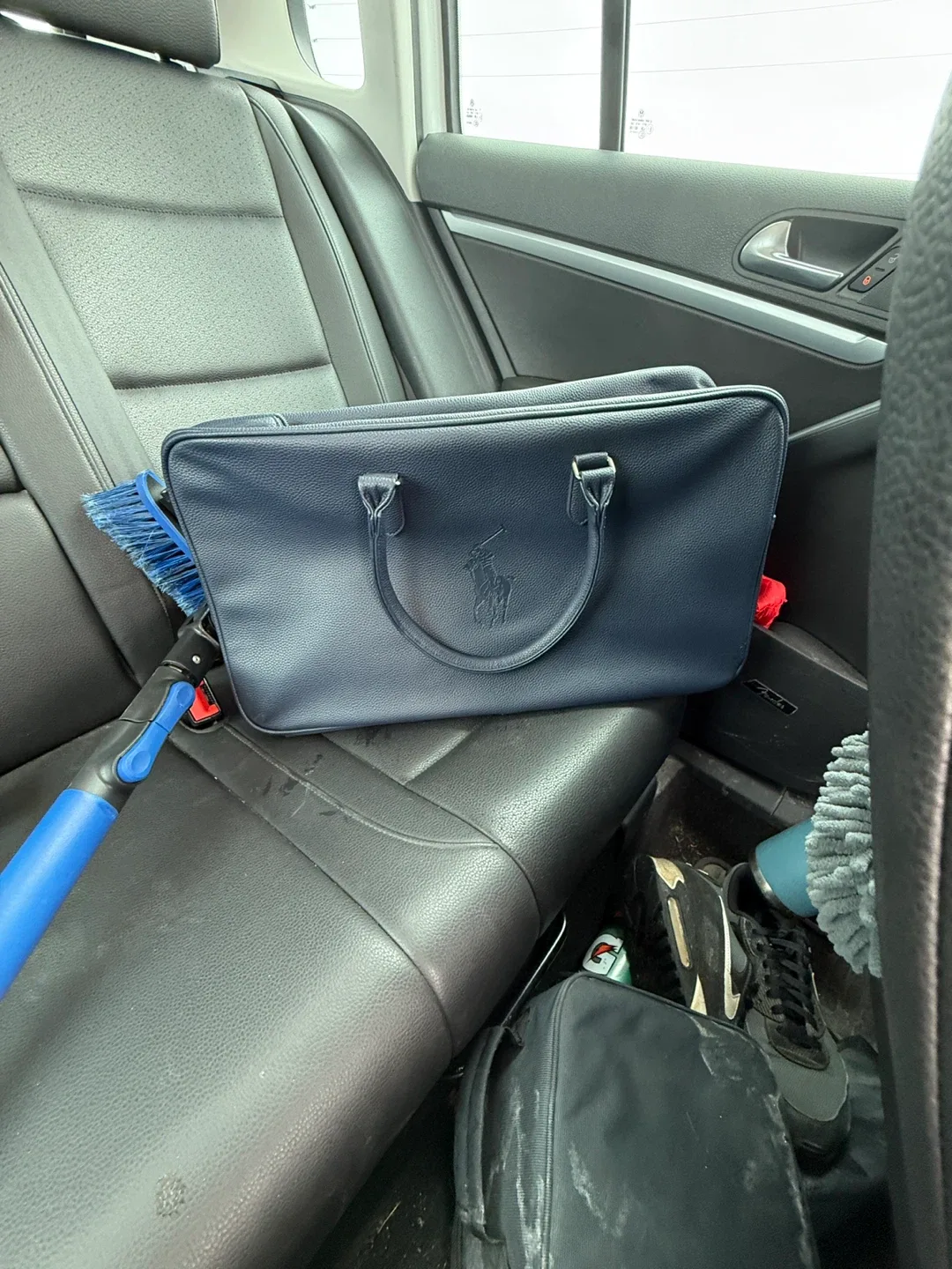 Ralph Lauren Navy Blue Leather duffle bag image indicator(2)