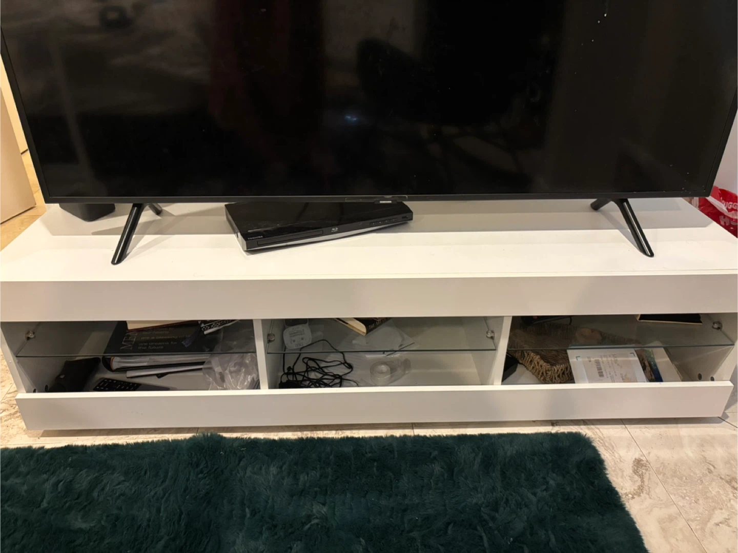 White WODETHOME TV Stand with LED Lights - photo 2