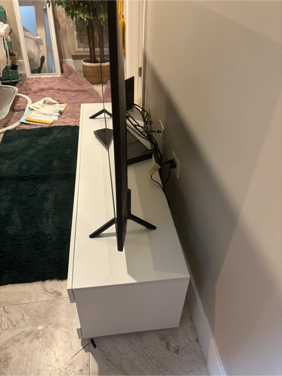 White WODETHOME TV Stand with LED Lights - photo 3
