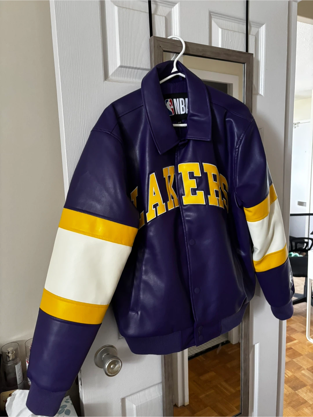NBA Lakers Purple Leather Jacket - Size M