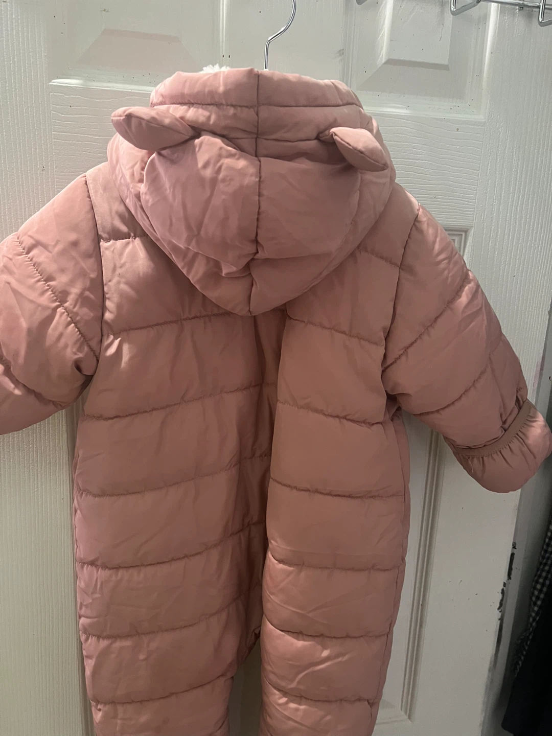 Pink Puffer Onesie with Hood - photo 2