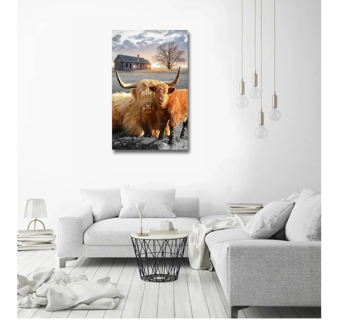 Highland Cow Canvas Wall Art 24x36 inches image indicator(3)