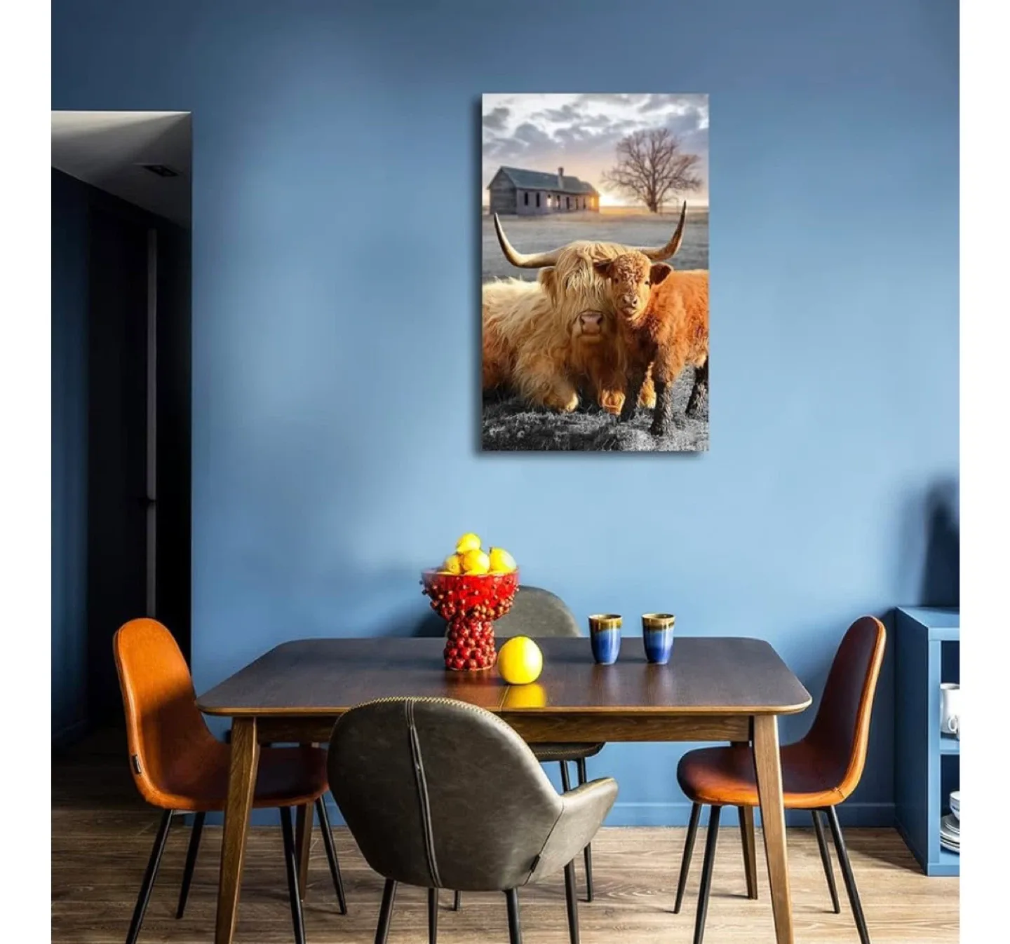 Highland Cow Canvas Wall Art 24x36 inches image indicator(4)