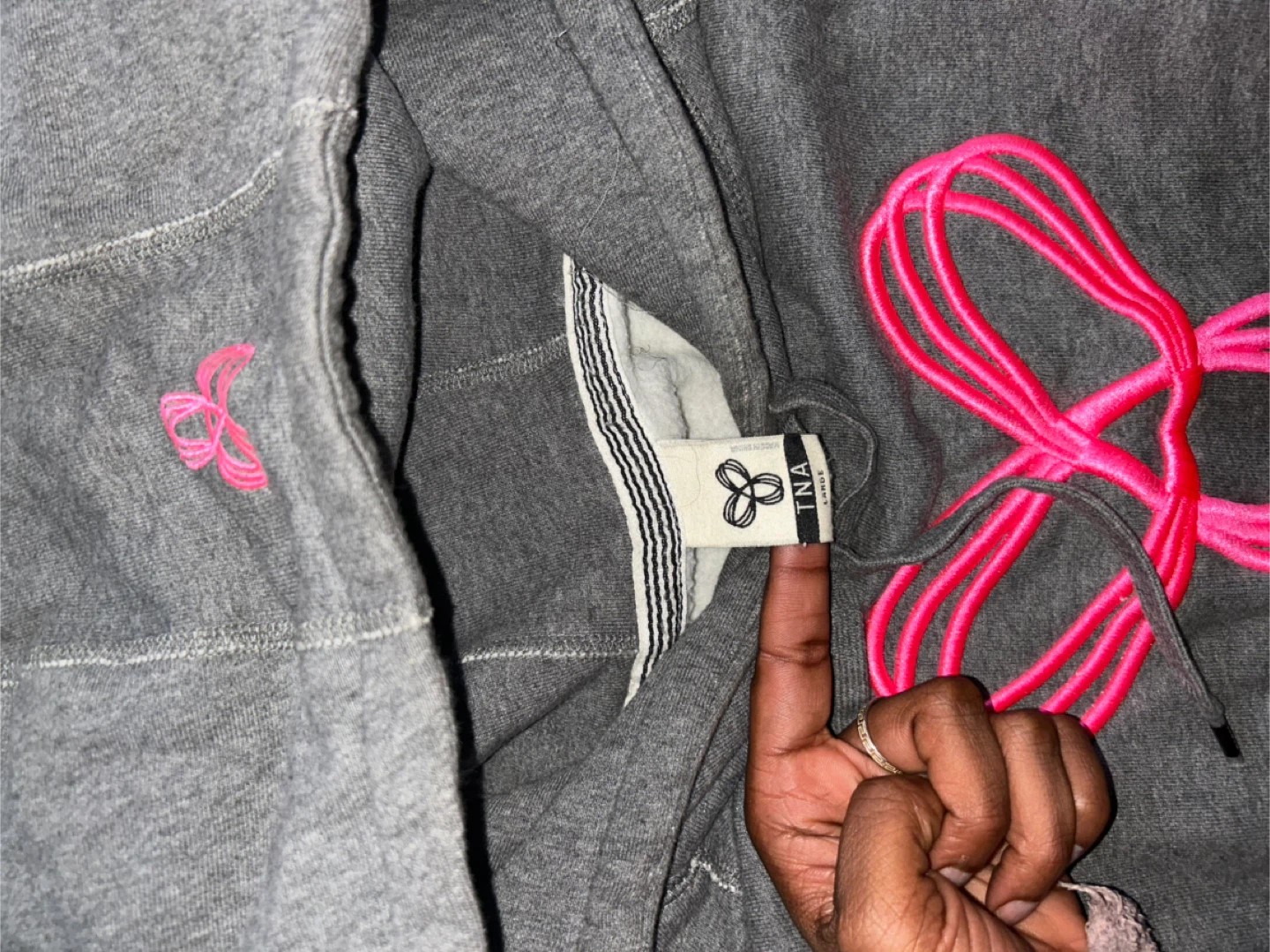 TNA Grey Hoodie, Size large - photo 4
