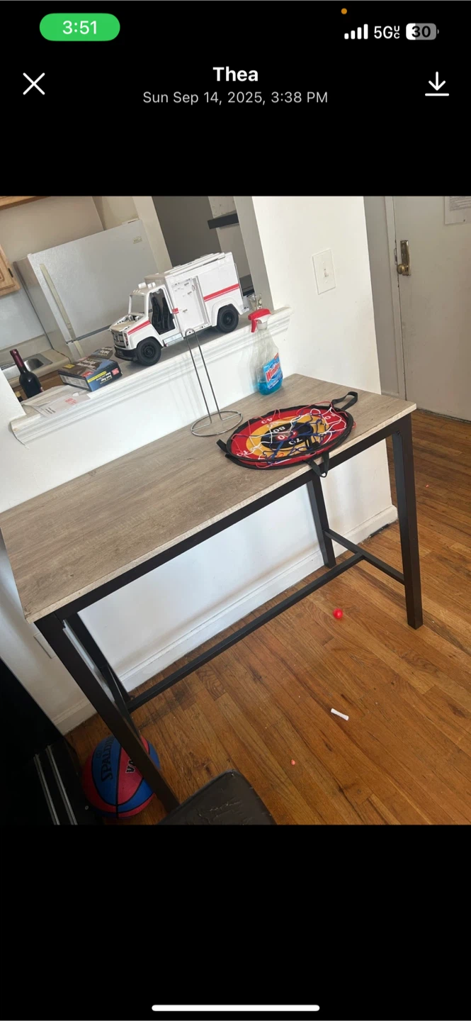 Simple Desk with Metal Frame