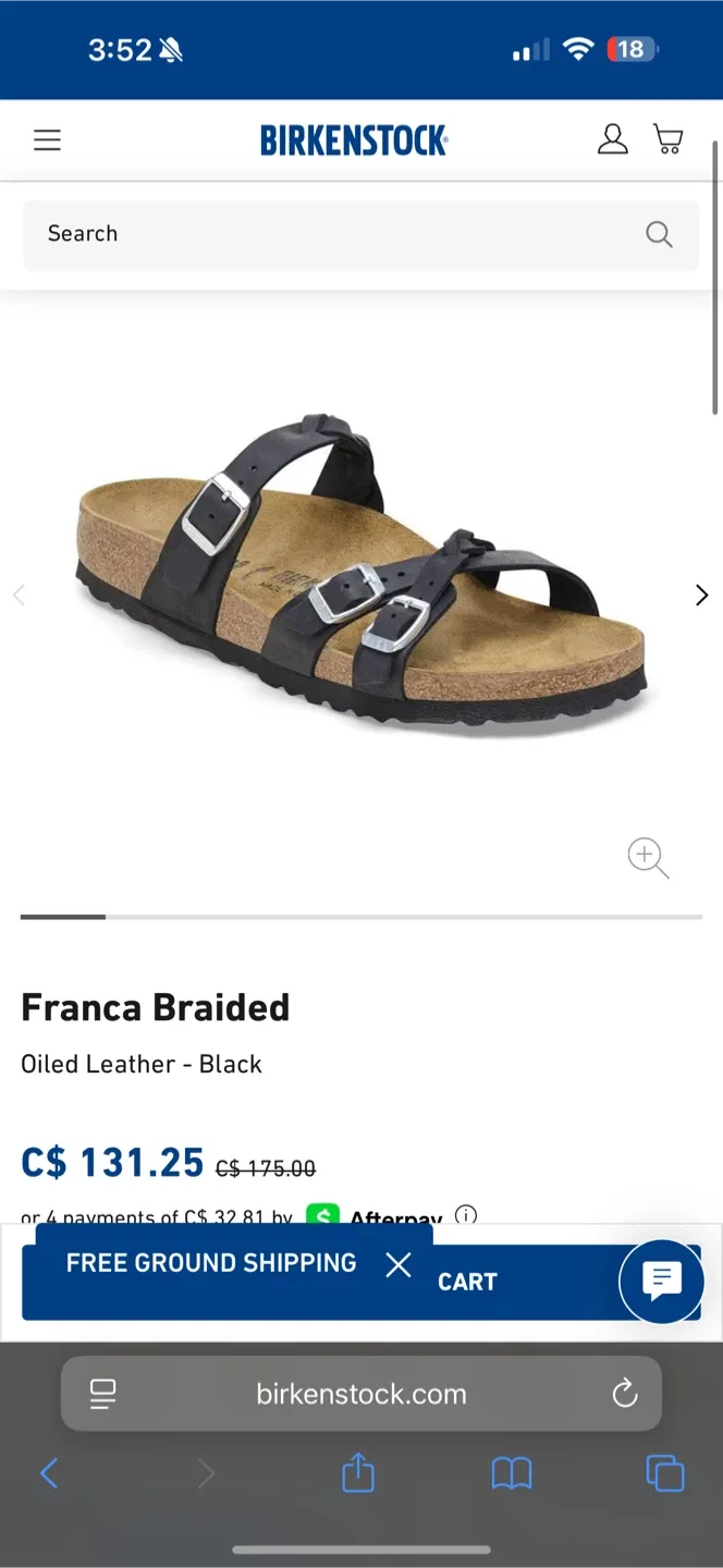 Birkenstock Franca Braided Oiled Leather - Black thumbnail