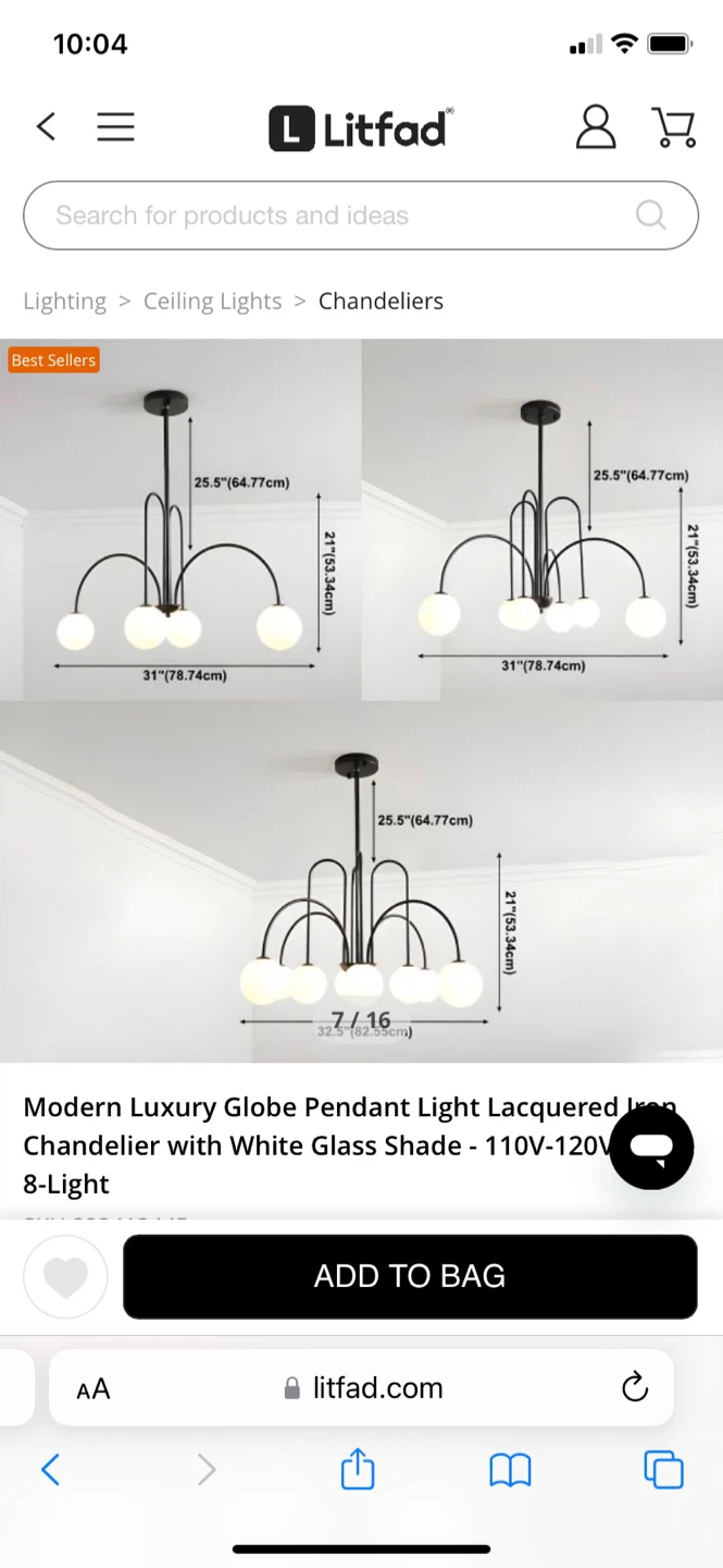 Modern White 8 Frosted Globe Chandelier - New in Box! - photo 5