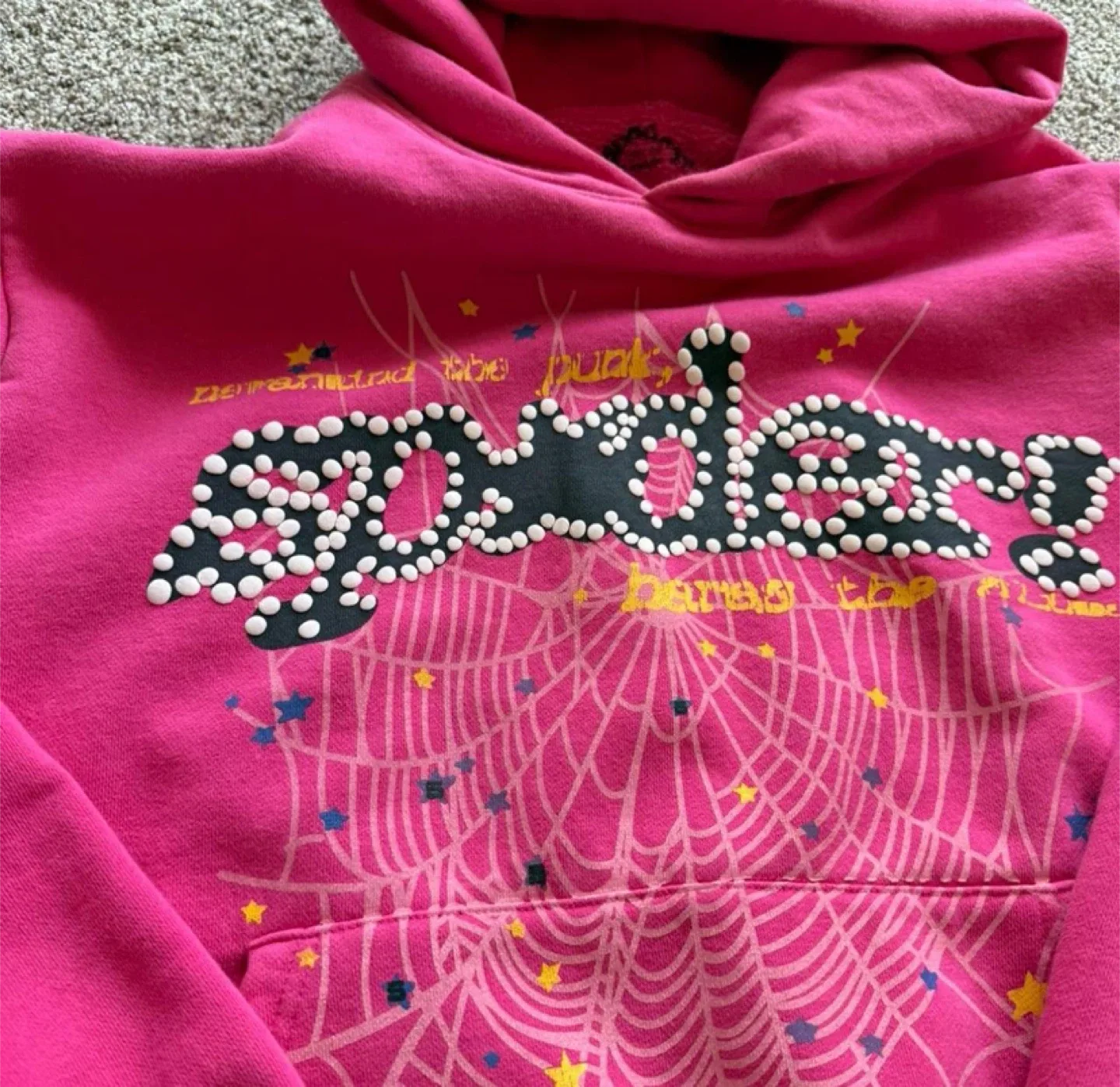 Sp5der V2 Pink Web Hoodie – All Sizes thumbnail