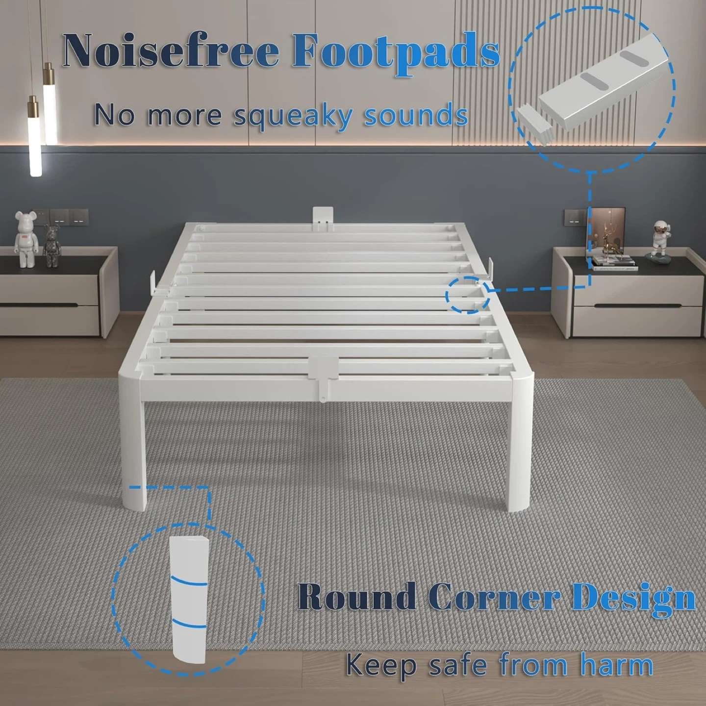 Twin bed frame, 14” high - White - Brand New - photo 4