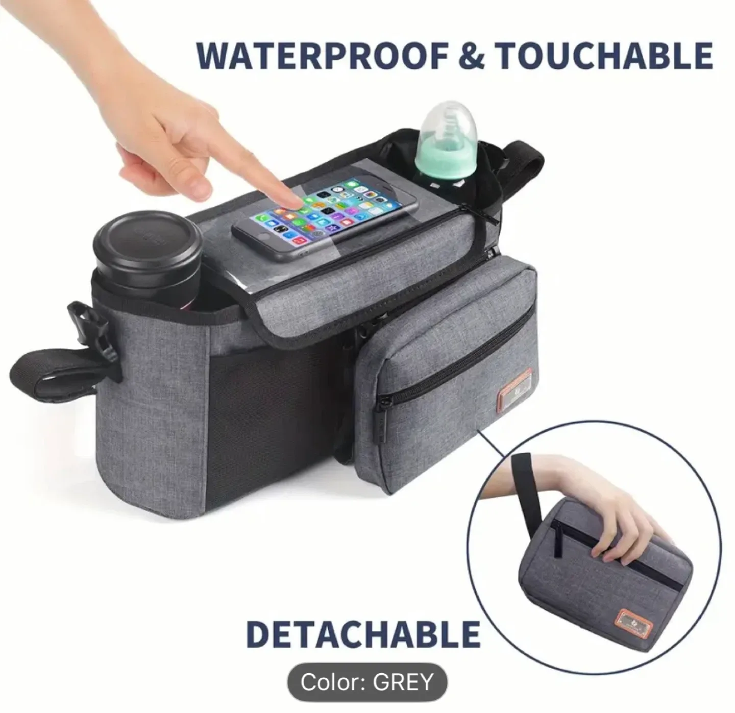 Grey Stroller Organizer Bag image indicator(2)
