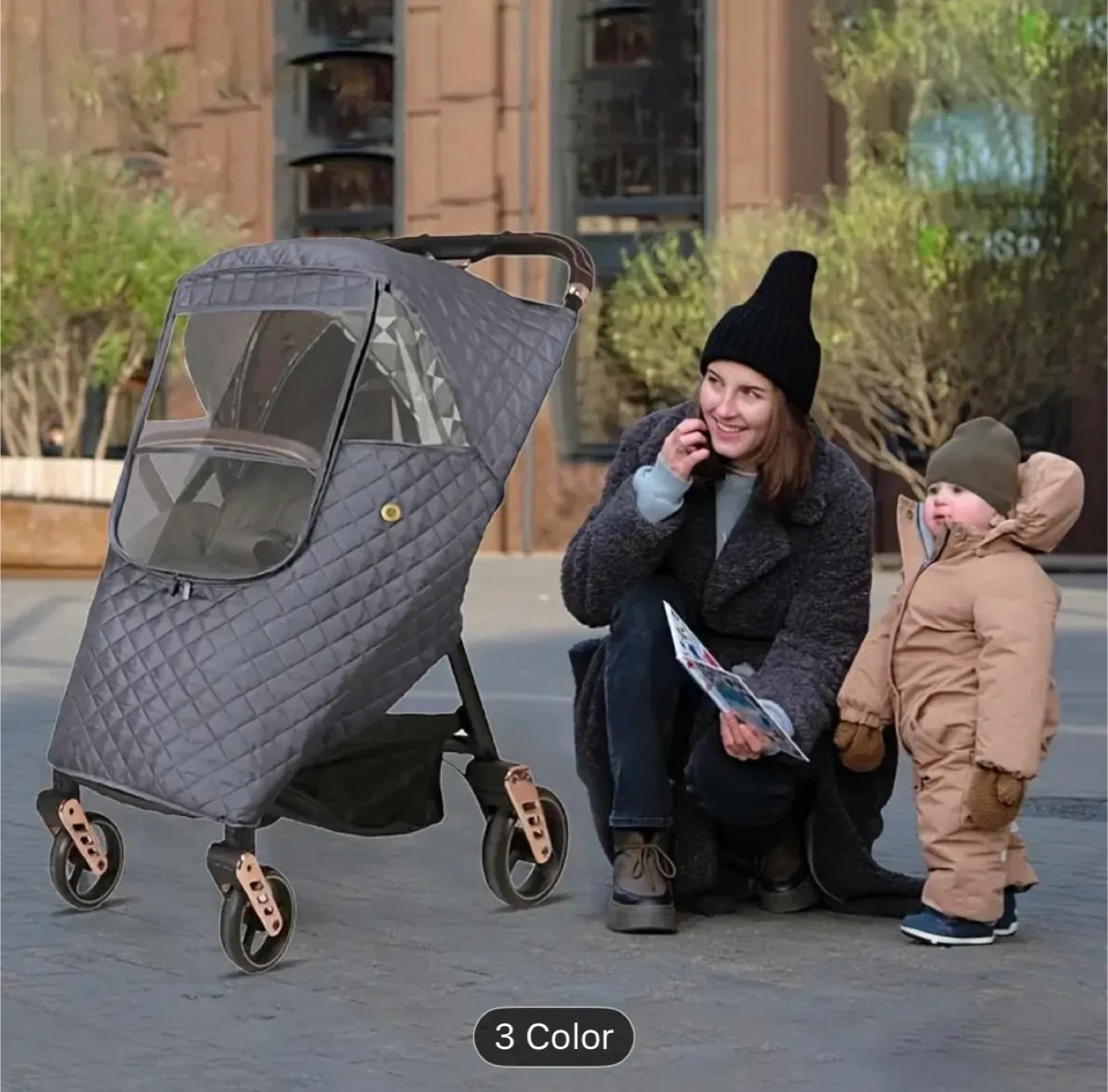 Grey Stroller Weather Shield image indicator(2)