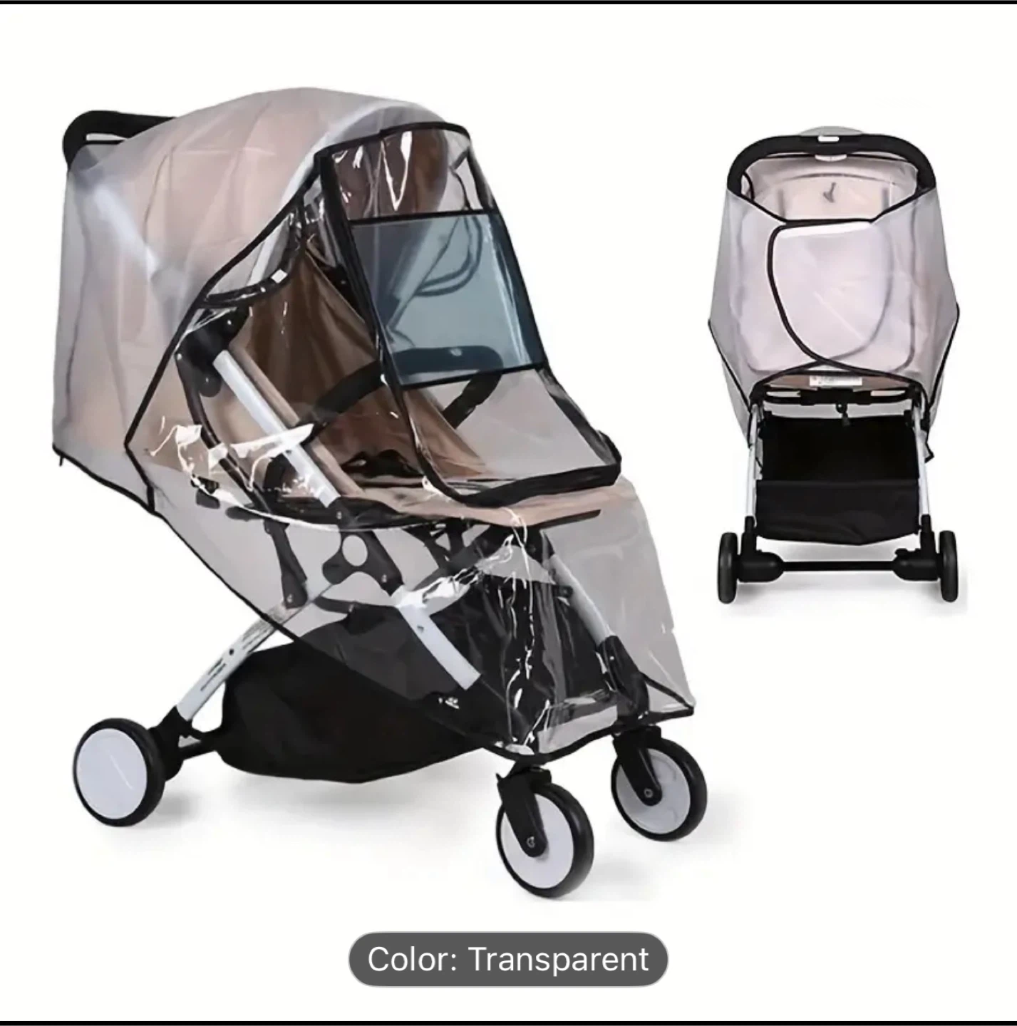 Universal Stroller Rain Cover - Transparent - photo 2
