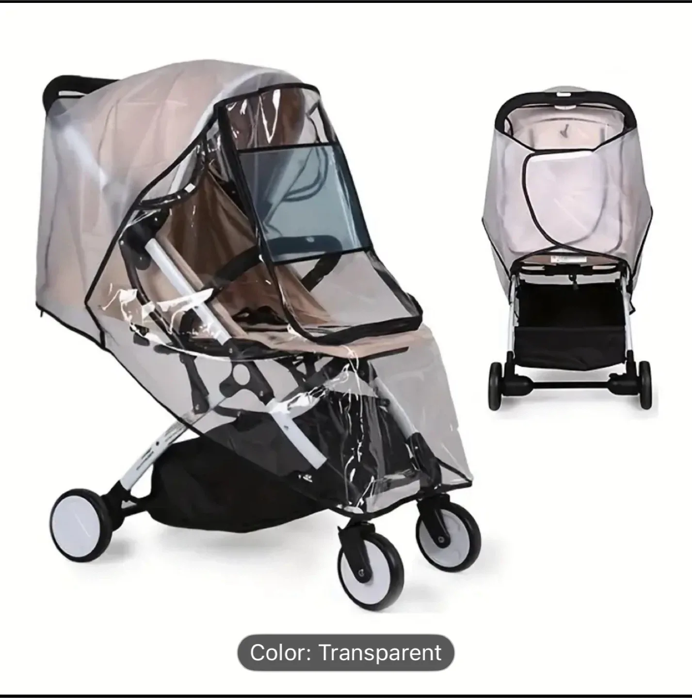 Universal Stroller Rain Cover - Transparent image indicator(2)